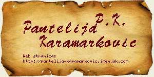 Pantelija Karamarković vizit kartica